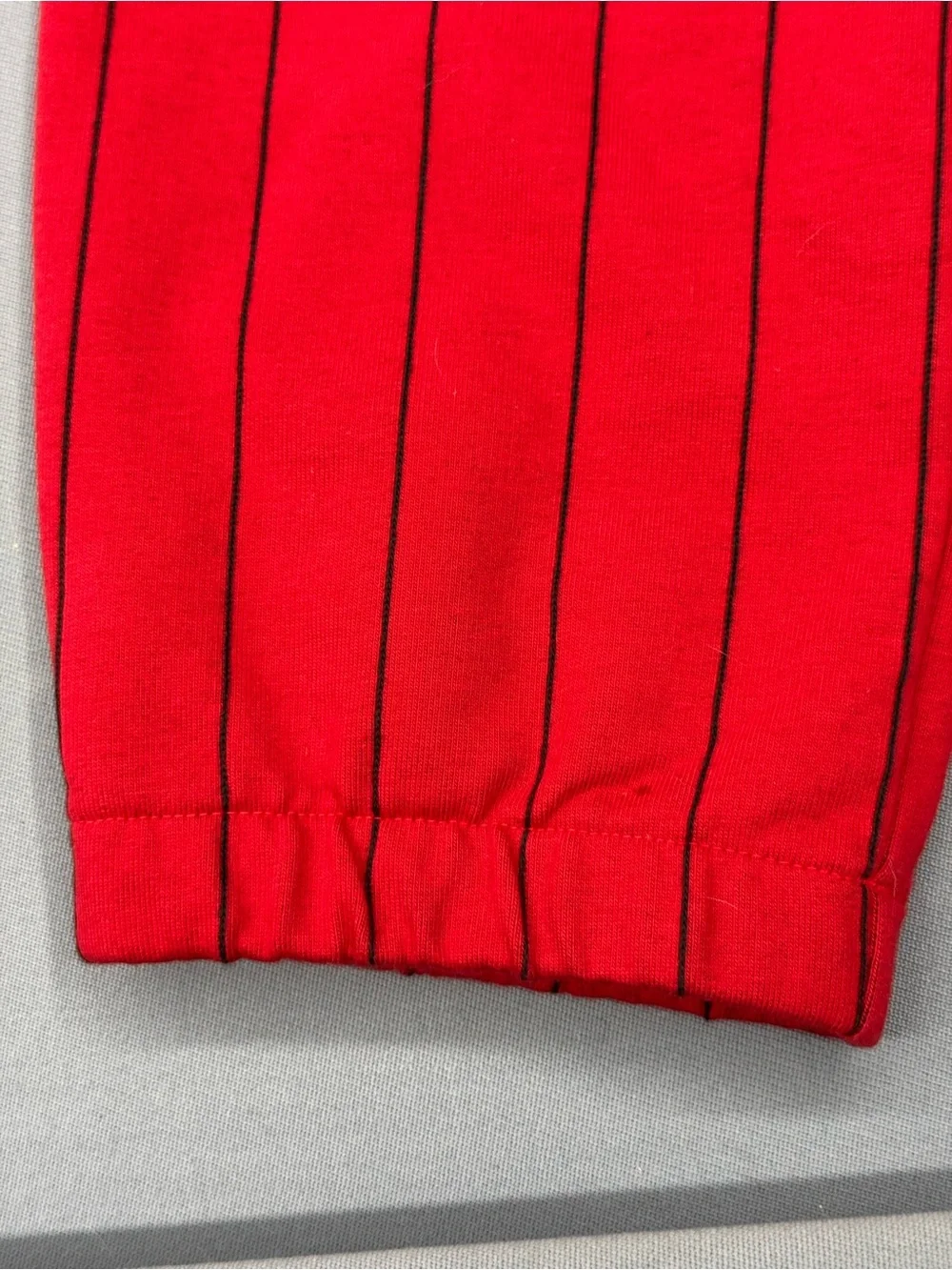 adidas Red Pinstripe Leggings with Black Logo